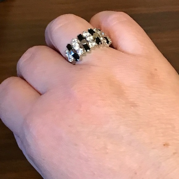 Multi-stone Statement ring in 18k white gold plated - Picture 1 of 8